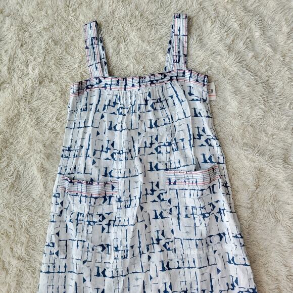 Wrap London Square Neck Linen Midi Embroidered Sundress Size 4 - Picture 3 of 8